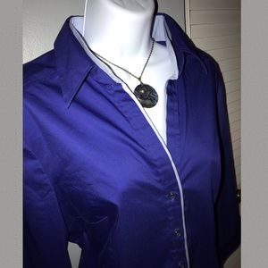 Periwinkle Blue Button Front Shirt